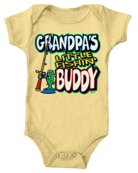 Grandpa's Little Fishin' Buddy Infant Lap Shoulder Bodysuit