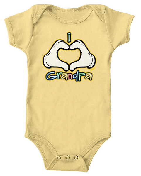 I Heart (Love) Grandpa Infant Lap Shoulder Bodysuit