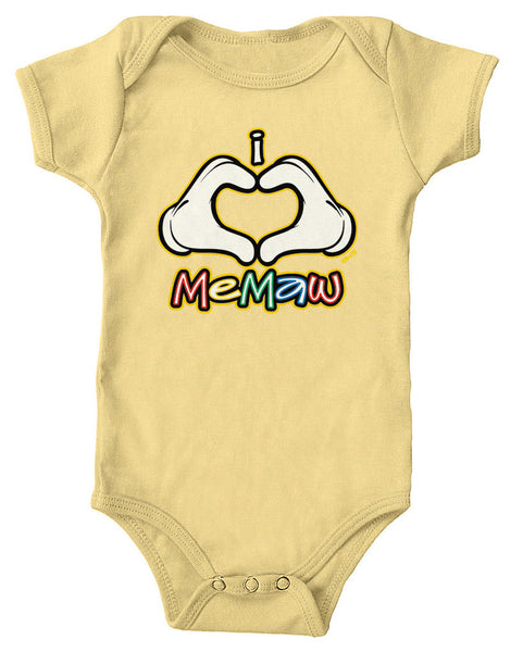 I Heart (Love) Memaw Infant Lap Shoulder Bodysuit