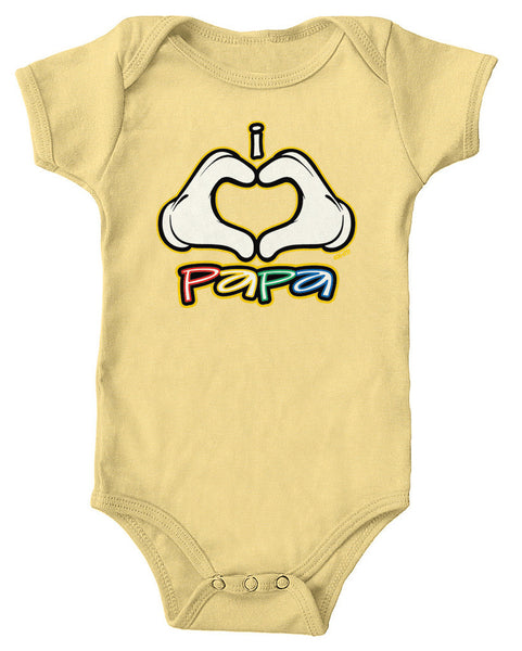I Heart (Love) Papa Infant Lap Shoulder Bodysuit