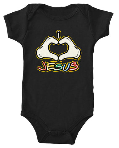 I Heart (Love) Jesus Infant Lap Shoulder Bodysuit