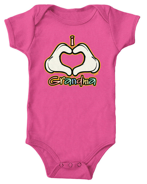 I Heart (Love) Grandma Infant Lap Shoulder Bodysuit