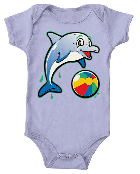 Cute Dolphin with Beach Ball Infant Lap Shoulder Bodysuit