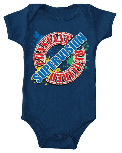 Constant Supervision Required Infant Lap Shoulder Bodysuit