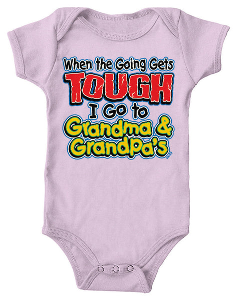 When The Going Gets Tough, I Go To Grandma and Grandpa's Infant Lap Shoulder Bodysuit