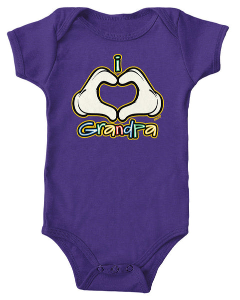 I Heart (Love) Grandpa Infant Lap Shoulder Bodysuit