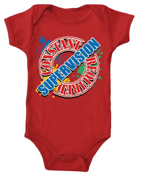 Constant Supervision Required Infant Lap Shoulder Bodysuit