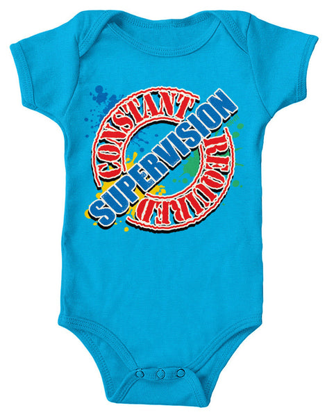 Constant Supervision Required Infant Lap Shoulder Bodysuit