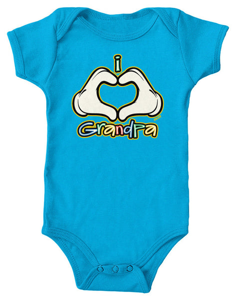 I Heart (Love) Grandpa Infant Lap Shoulder Bodysuit