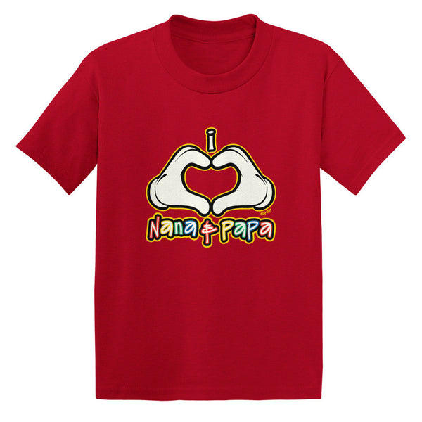 I Heart (Love) Nana & Papa Toddler T-shirt